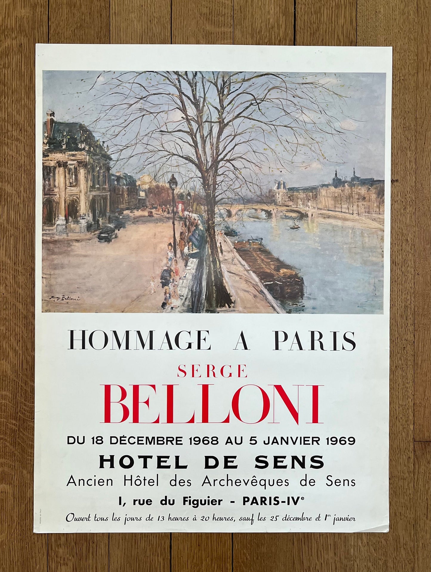 Serge Belloni original art poster - 19.7"×26.8" (50×68cm)