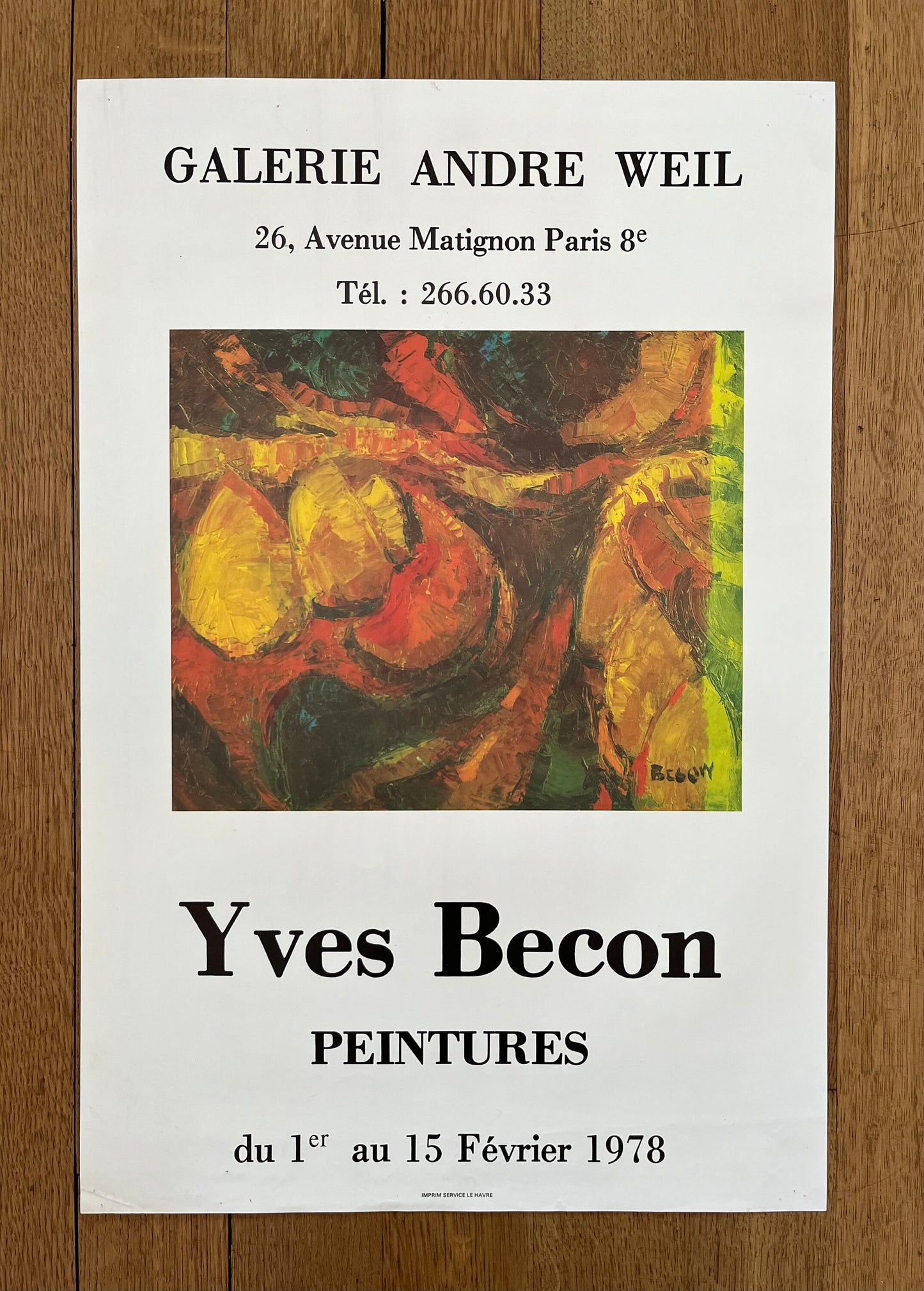 Yves Becon art exhibition poster - 16.9"×24.8" (43×63cm)