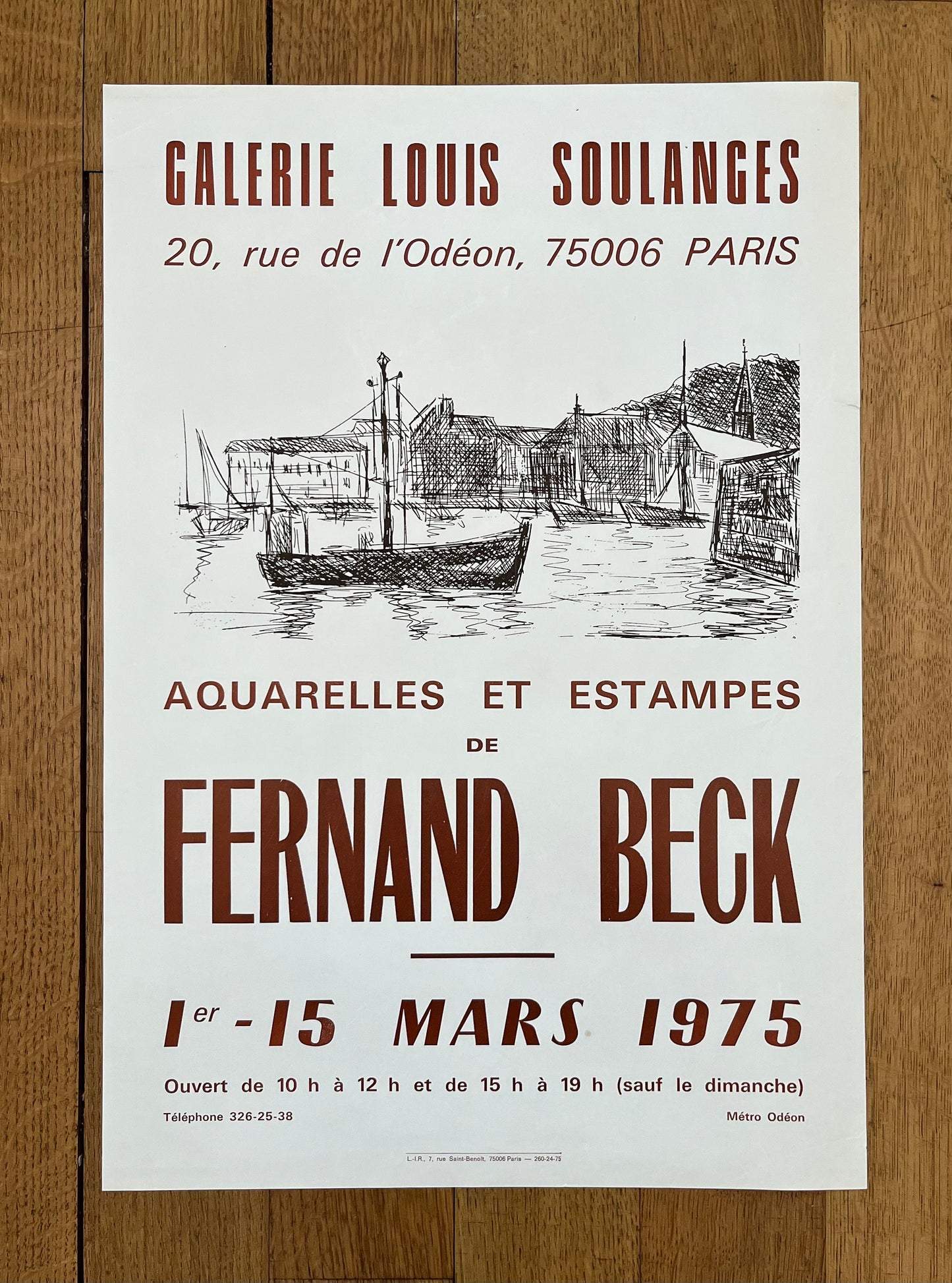 Fernand Beck "Aquarelles et Estampes" art exhibition poster (1) - 13.8"×20.1" (35×51cm)