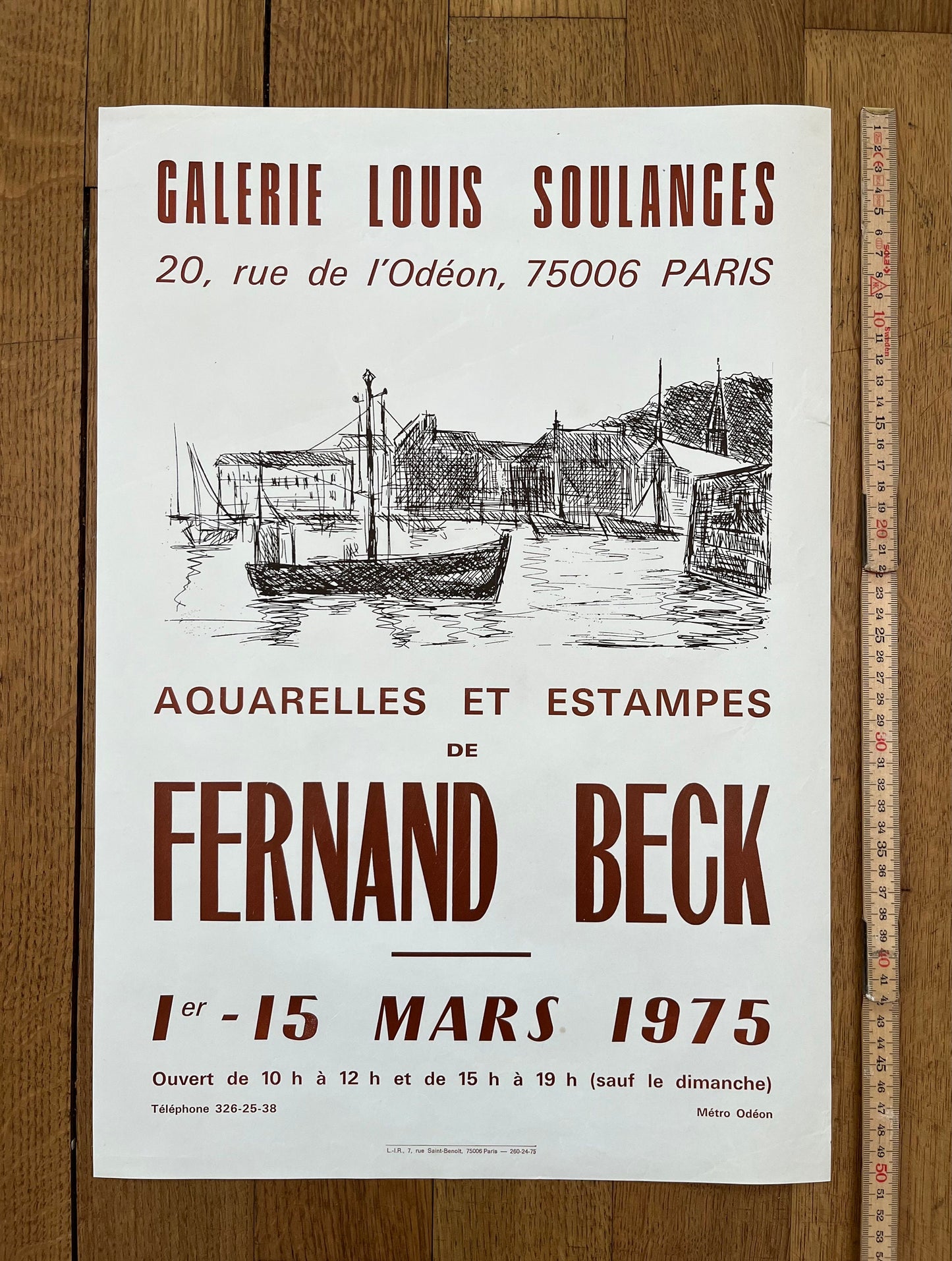 Fernand Beck "Aquarelles et Estampes" art exhibition poster (1) - 13.8"×20.1" (35×51cm)
