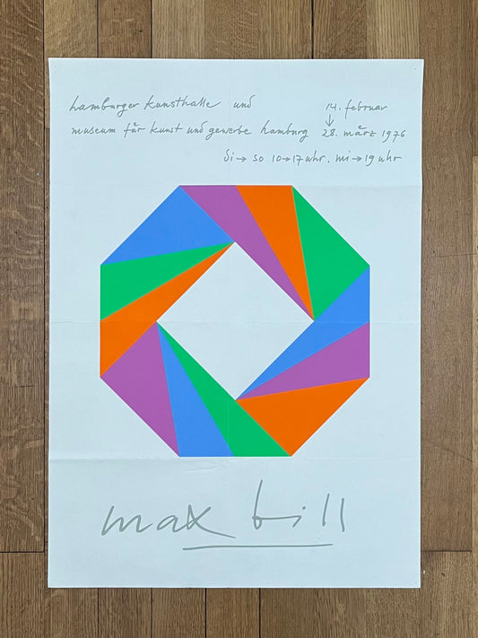 Max Bill original exhibition poster folded - 23.2"×33.1" (59×84cm)