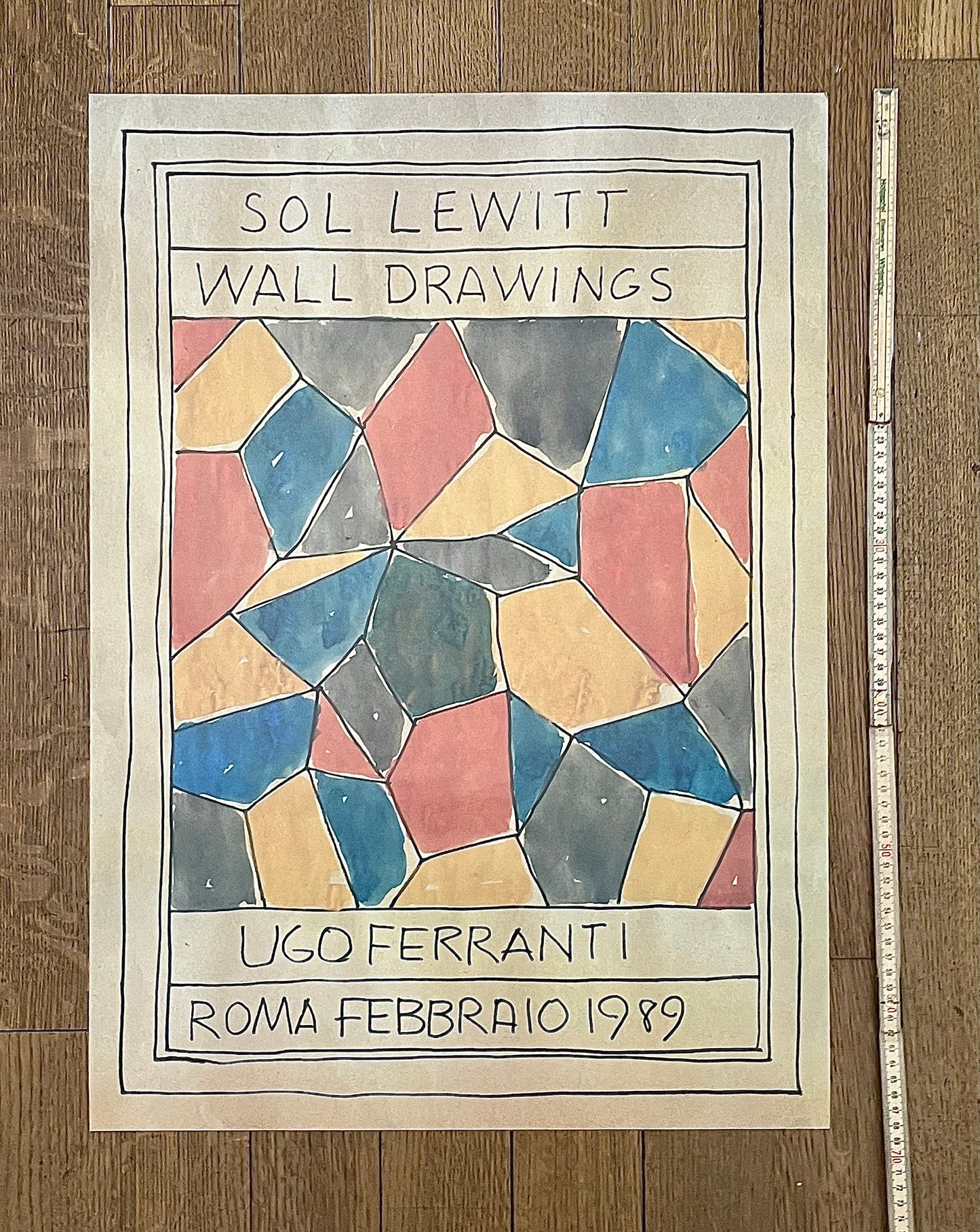 Sol Lewitt original art exhibition poster - 19.3"×27.2" (49×69cm)