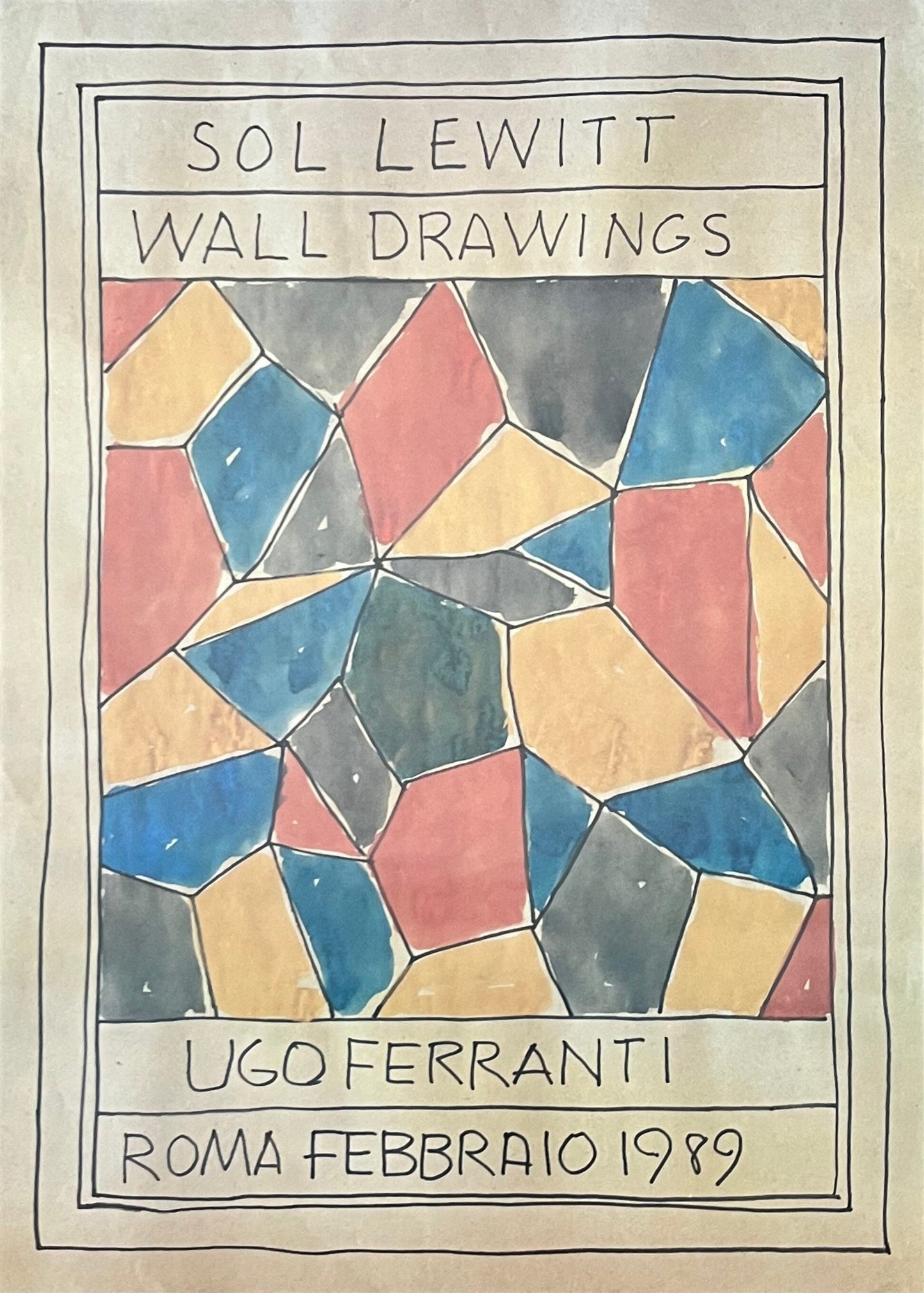 Sol Lewitt original art exhibition poster - 19.3"×27.2" (49×69cm)