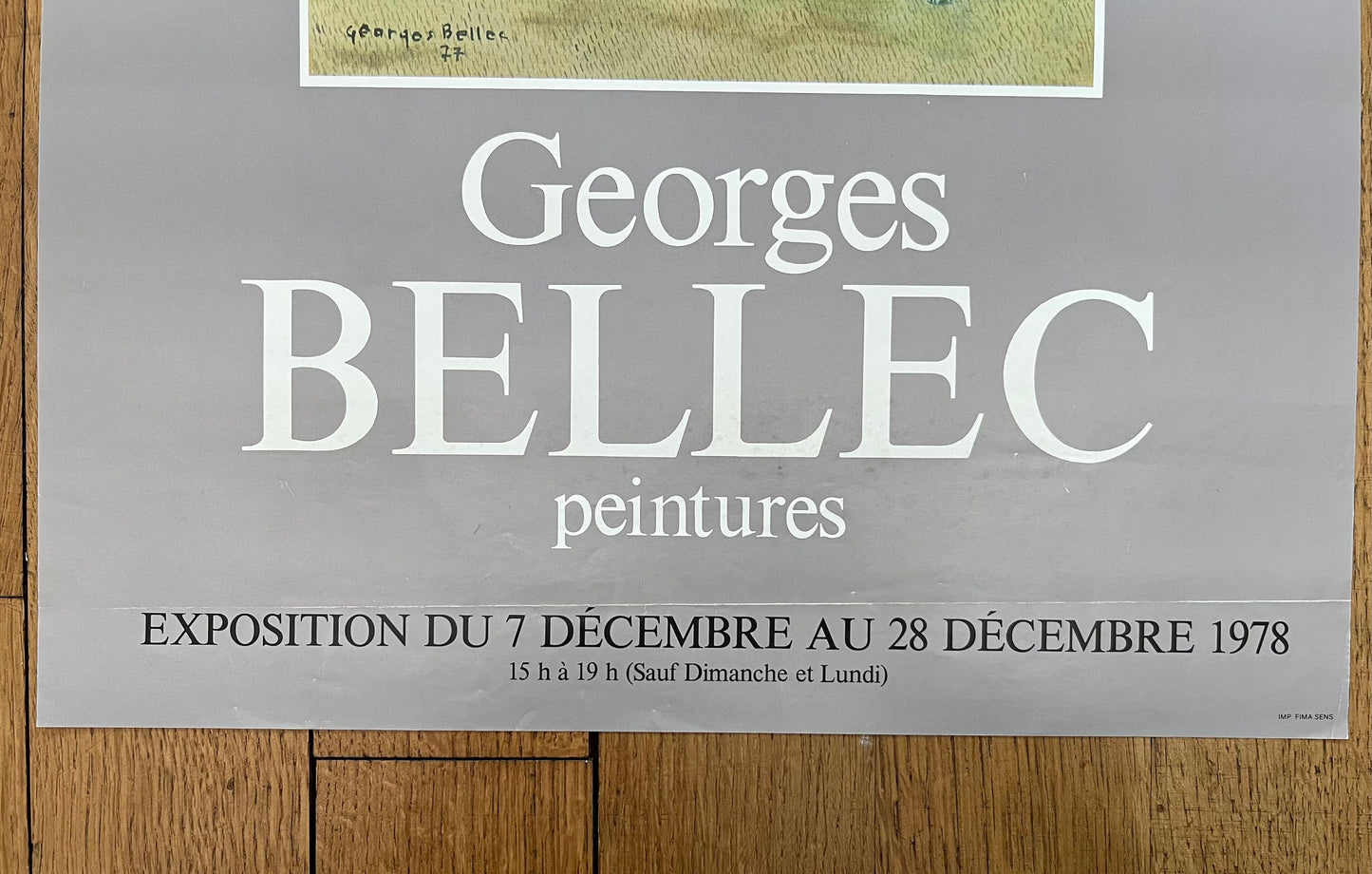 Georges Bellec original art exhibiton poster - 15.7"×23.6" (40×60cm)