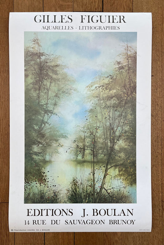 Gilles Figuier original art poster - 16.1"×25.2" (41×64cm)