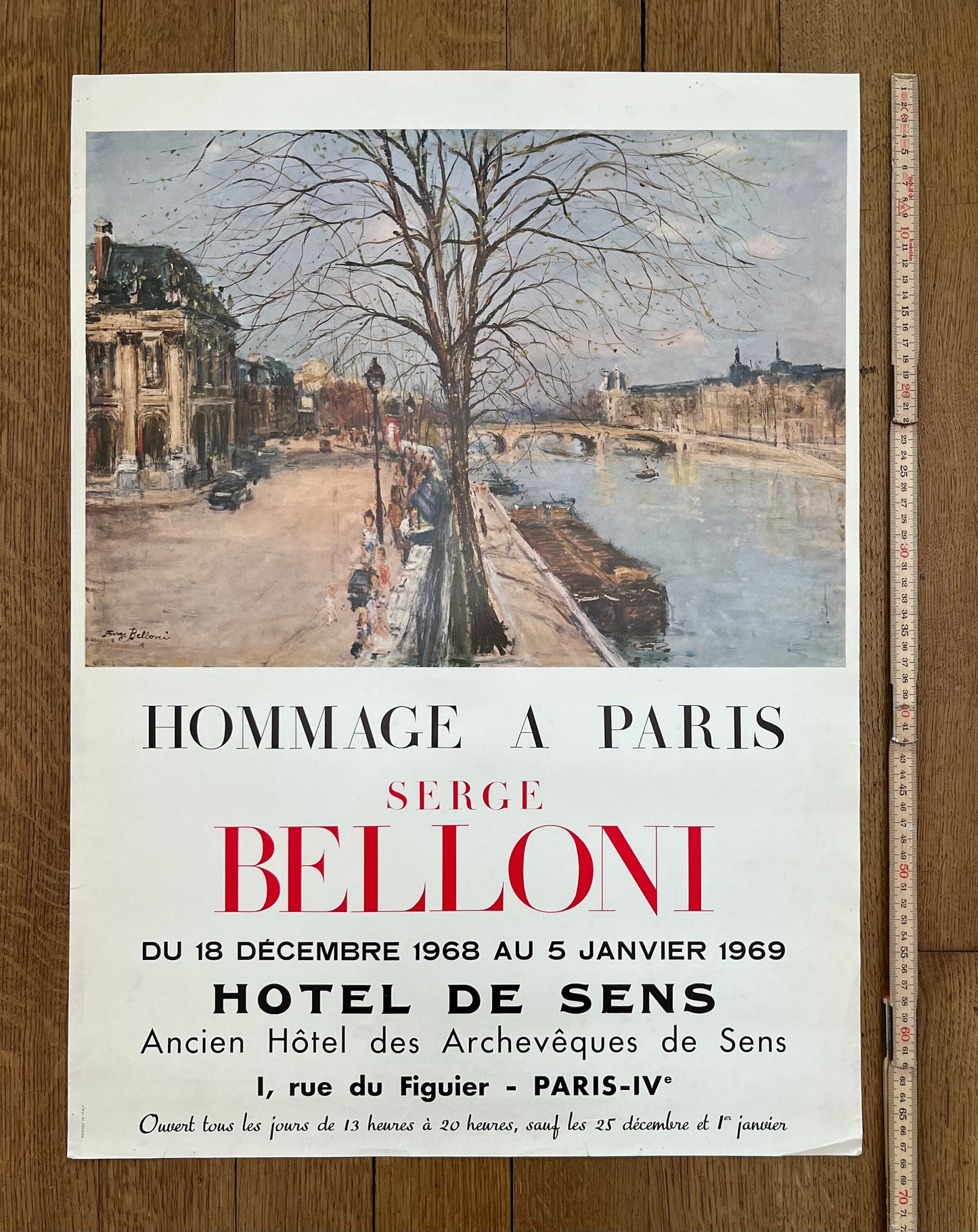 Serge Belloni original art poster - 19.7"×26.8" (50×68cm)