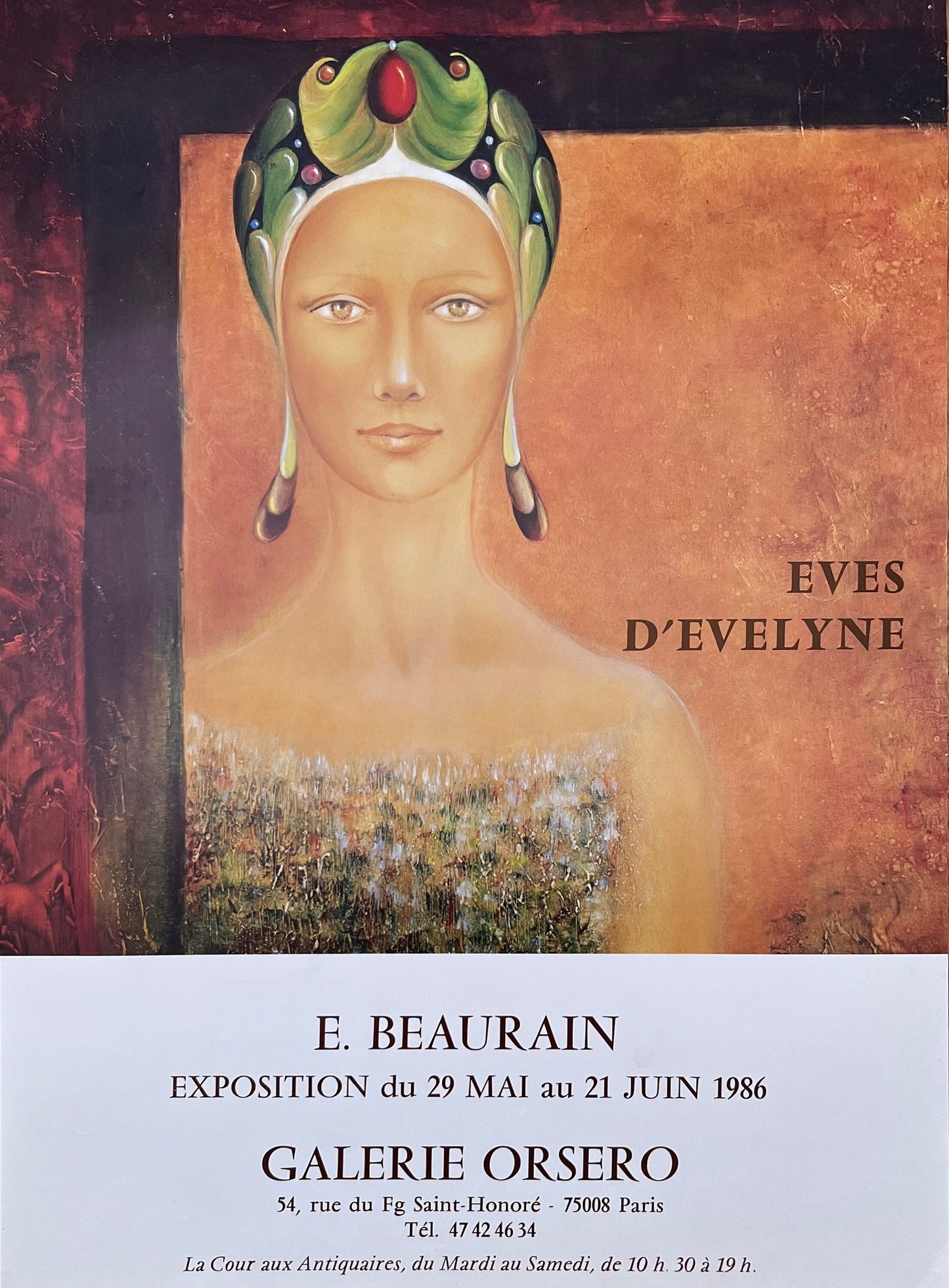 Evelyne Beaurain art exhibition poster - 15.0"×20.5" (38×52cm)