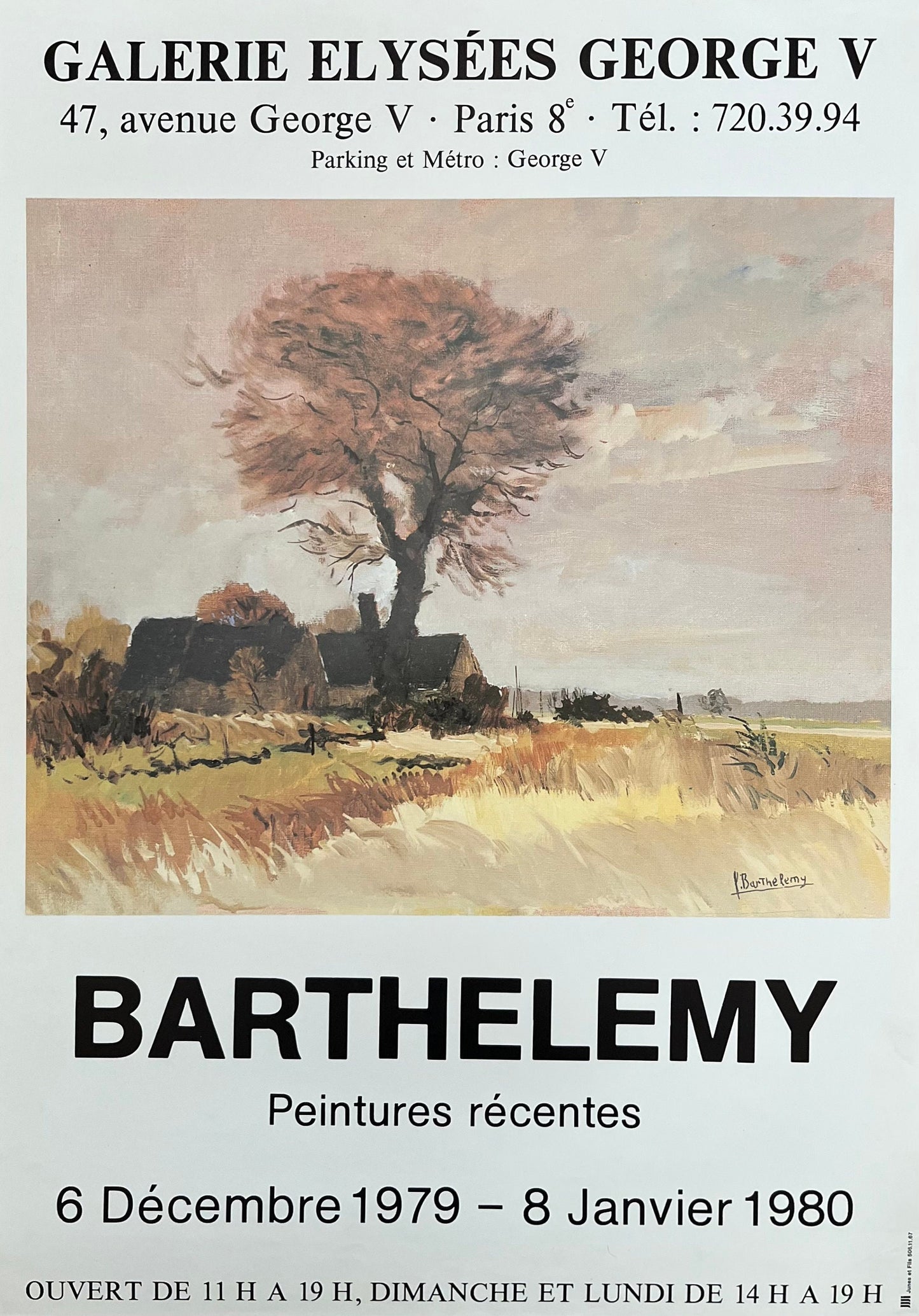 Gerard Barthelemy original art poster - 19.3"×27.2" (49×69cm)