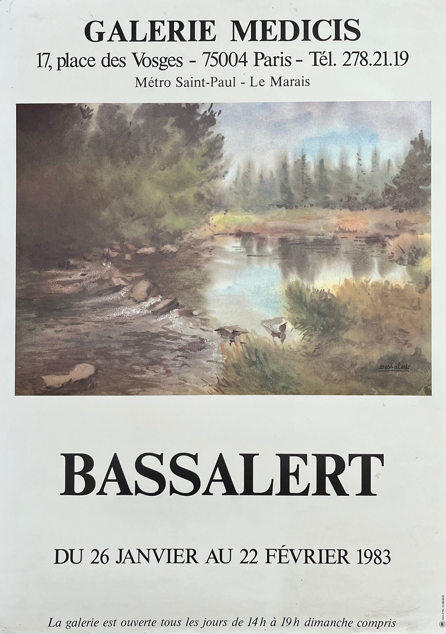 Bassalert original art poster - 19.3"×27.2" (49×69cm)