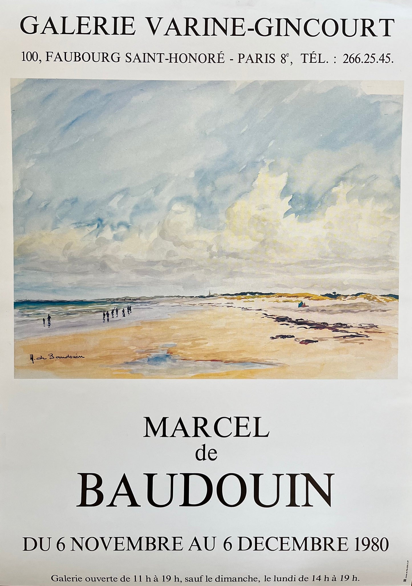 Marcel de Baudouin original exhibition poster - 19.3"×27.2" (49×69cm)