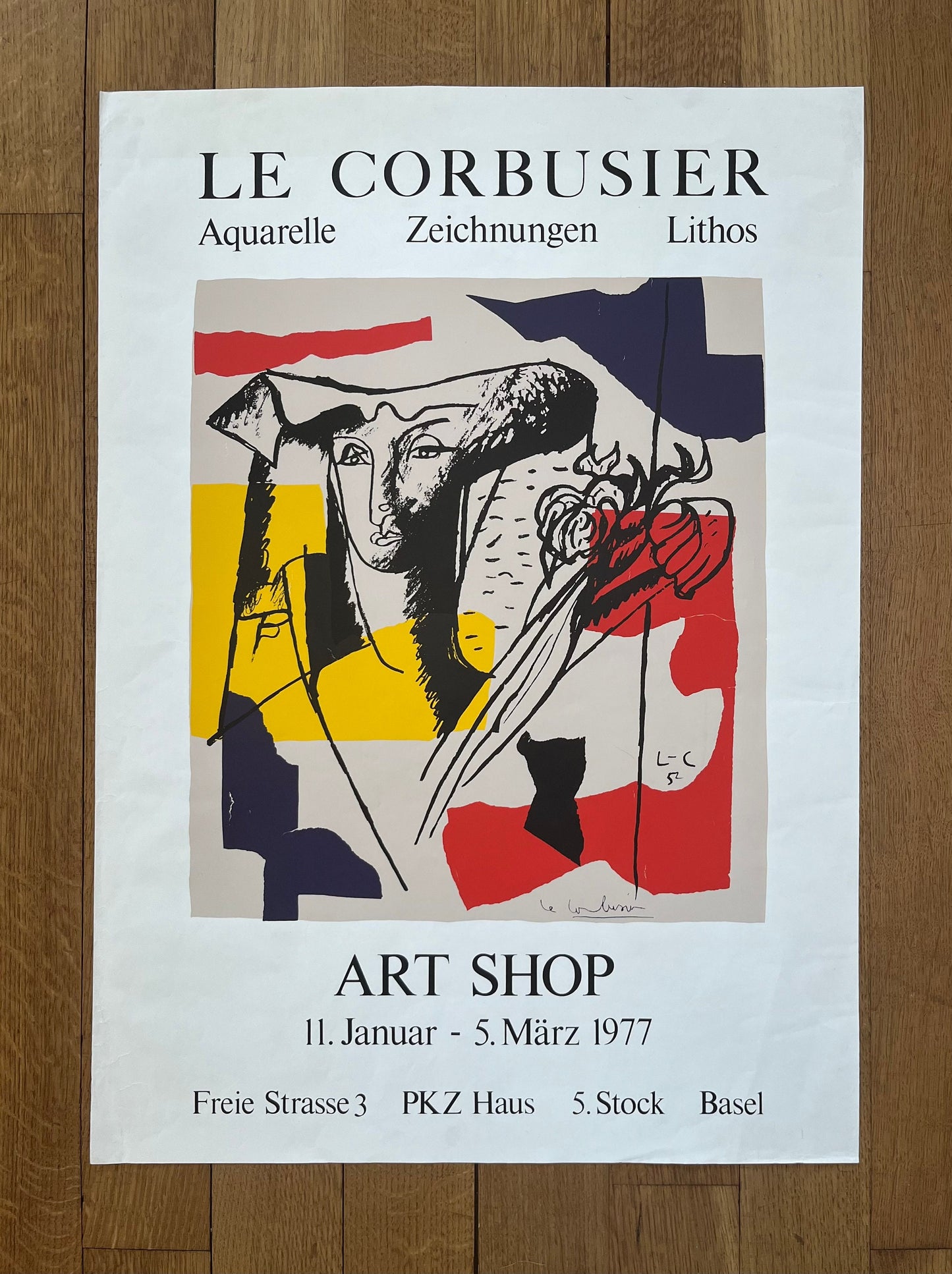 Le Corbusier original art poster - 19.6"×27.6" (49.8×70cm)