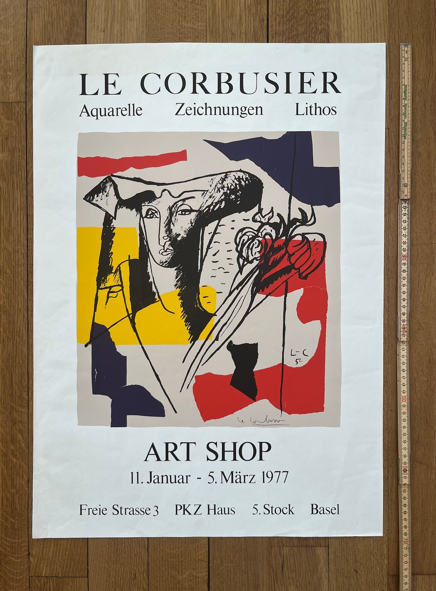 Le Corbusier original art poster - 19.6"×27.6" (49.8×70cm)