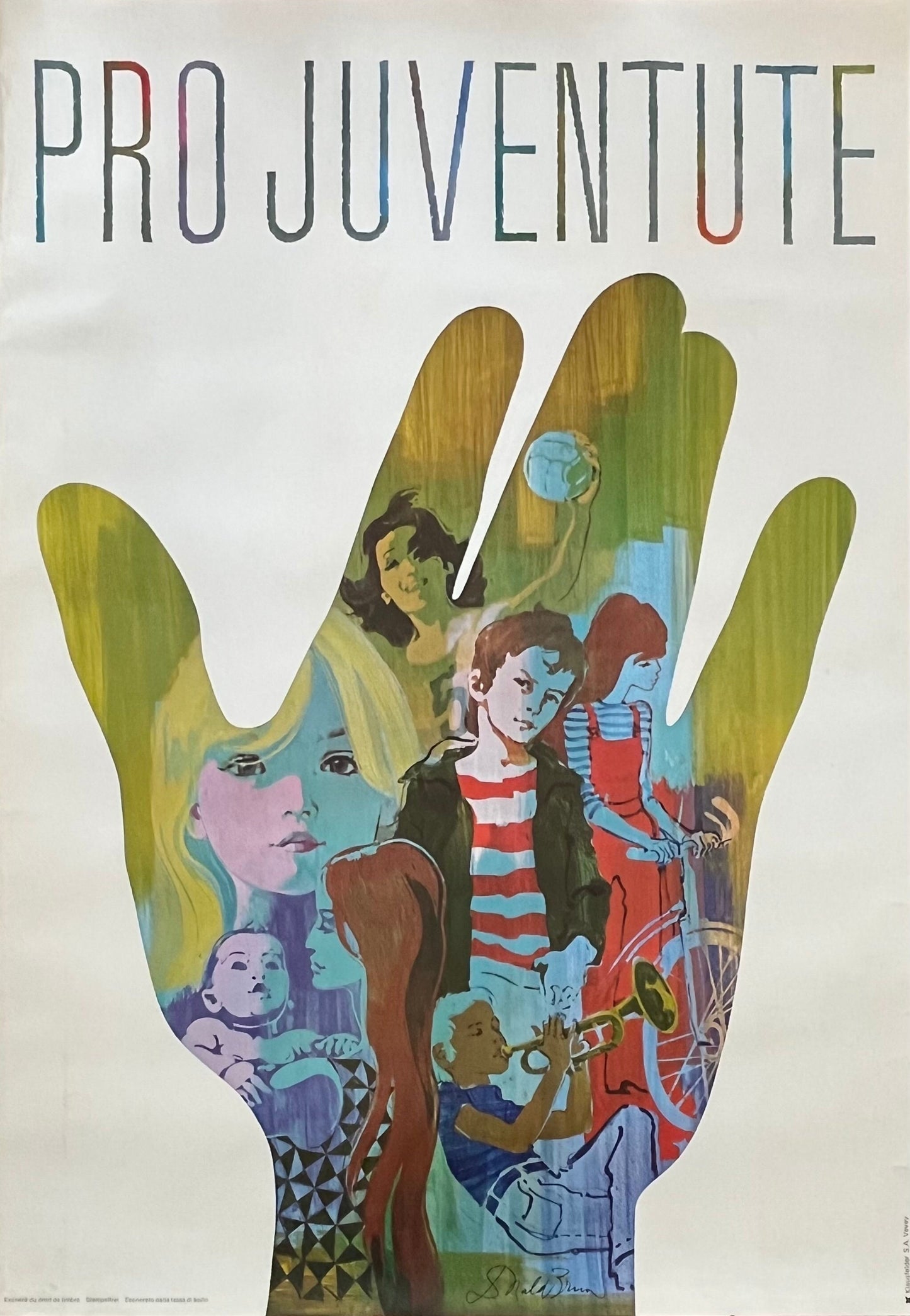 Pro Juventute original art poster - 35.6"×50.4" (90.5×128cm)