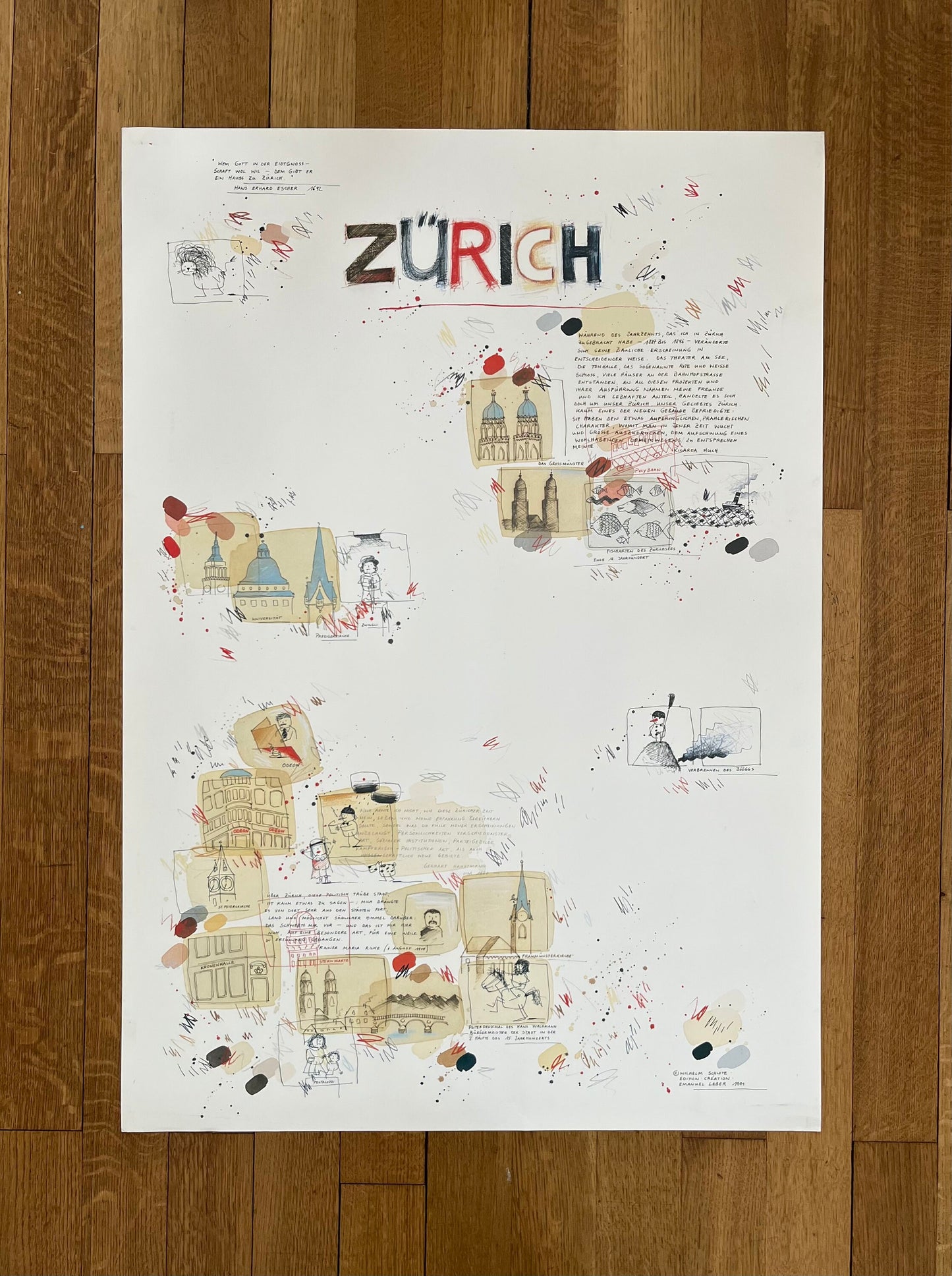 Wilhelm Schlote original art poster - 27.6"×39.4" (70×100cm)