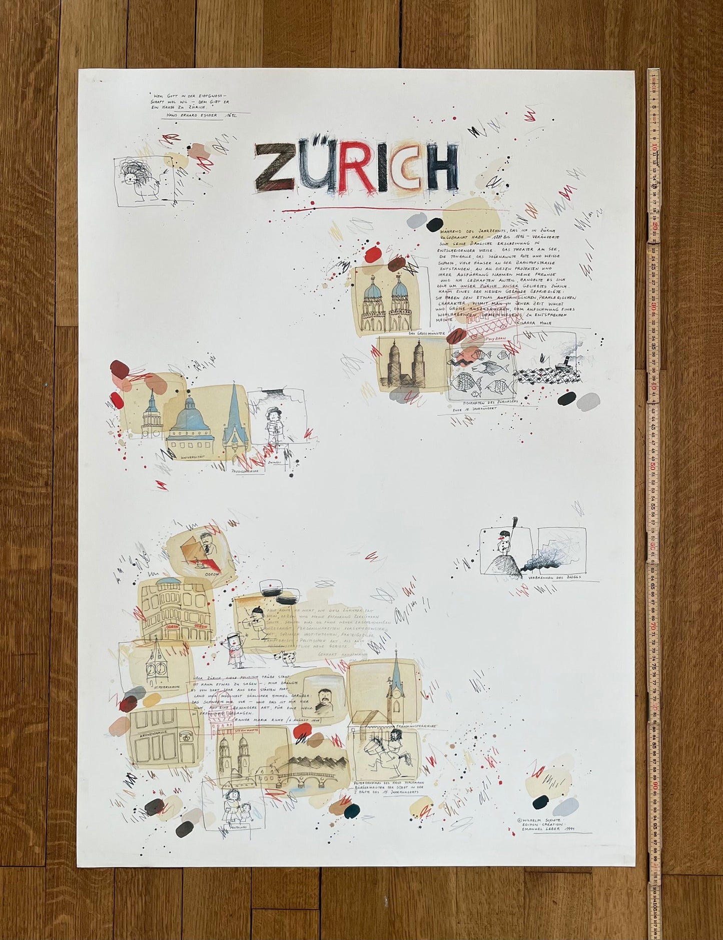 Wilhelm Schlote original art poster - 27.6"×39.4" (70×100cm)