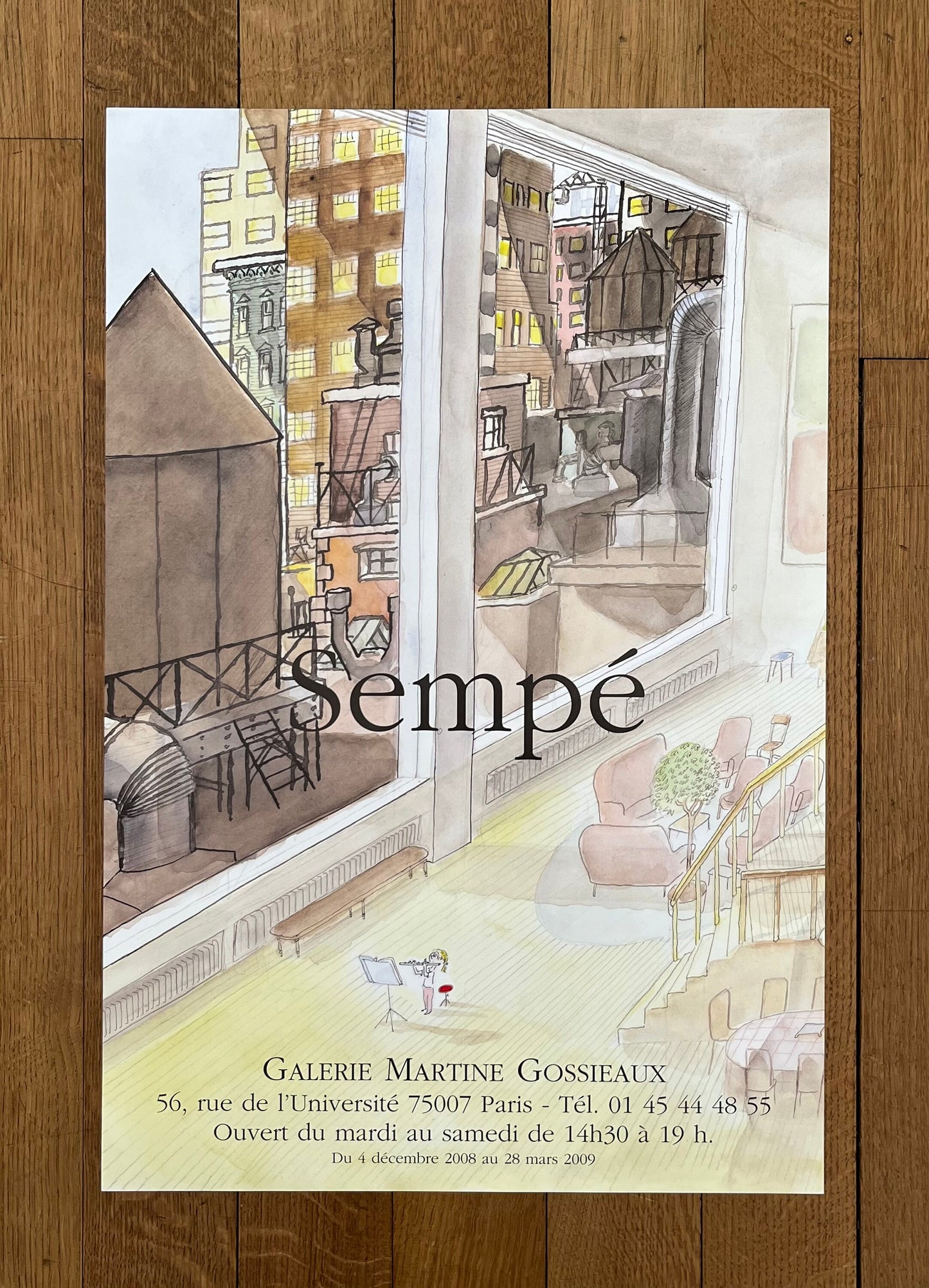 Sempé original exhibition poster - 15.7"×23.6" (40×60cm)