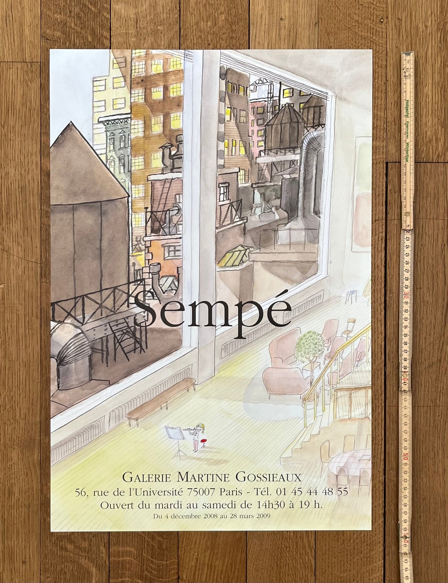 Sempé original exhibition poster - 15.7"×23.6" (40×60cm)