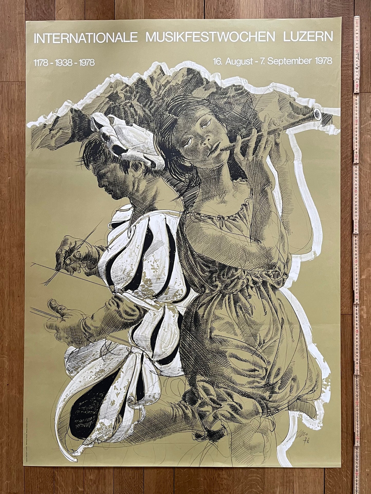 Hans Erni Luzern original music poster - 35.6"×50.4" (90.5×128cm)