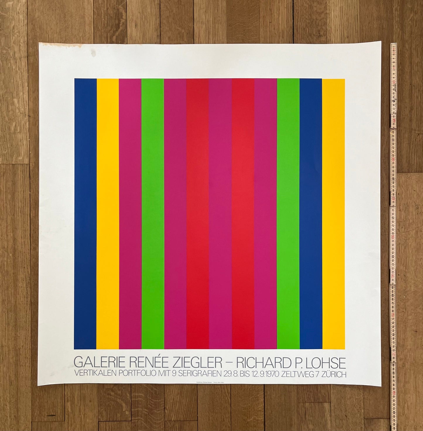 Richard Paul Lohse art exhibition poster used - 34.4"×34.4" (87.5×87.5cm)