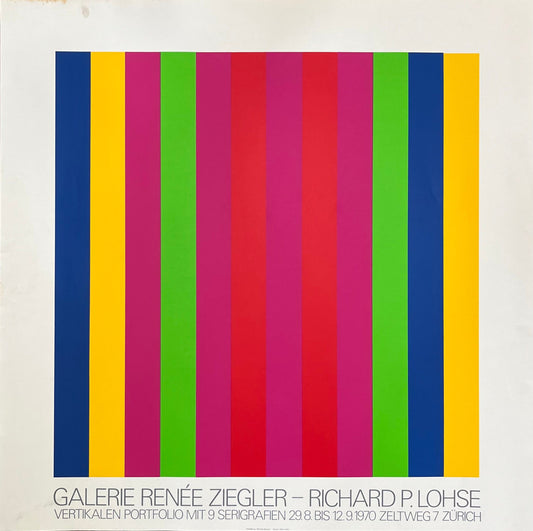 Richard Paul Lohse art exhibition poster used - 34.4"×34.4" (87.5×87.5cm)