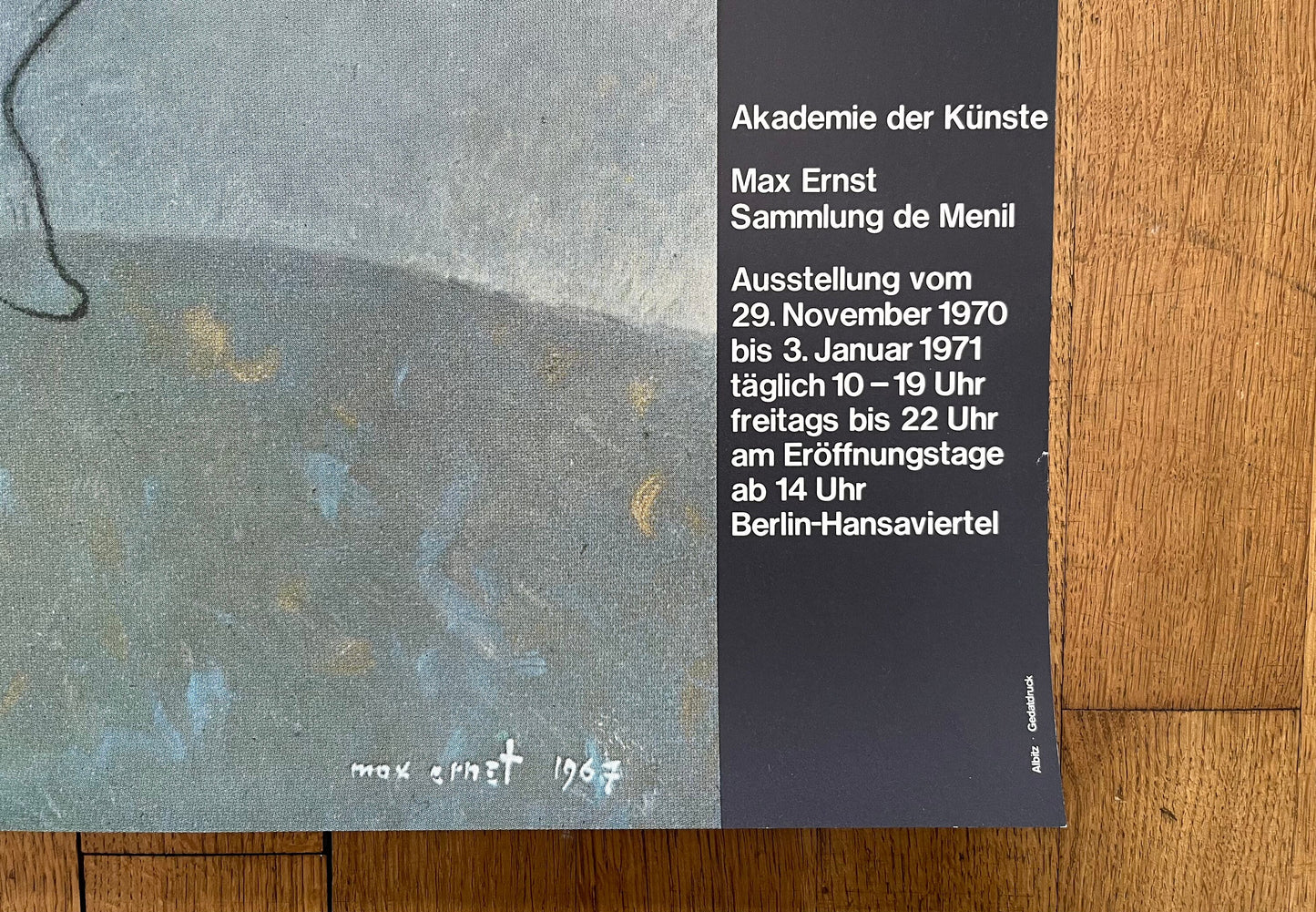 Max Ernst original art poster - 33.1"×35.4" (84×90cm)