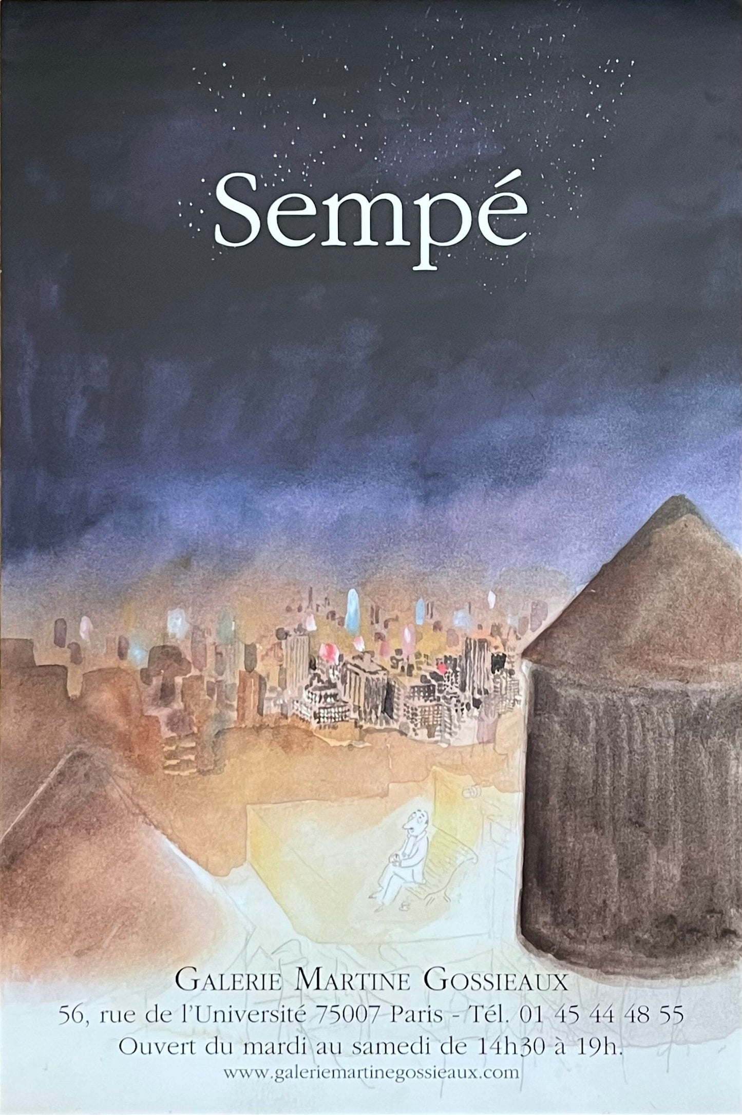 Sempé original exhibition poster - 15.7"×23.6" (40×60cm)