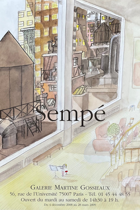 Sempé original exhibition poster - 15.7"×23.6" (40×60cm)