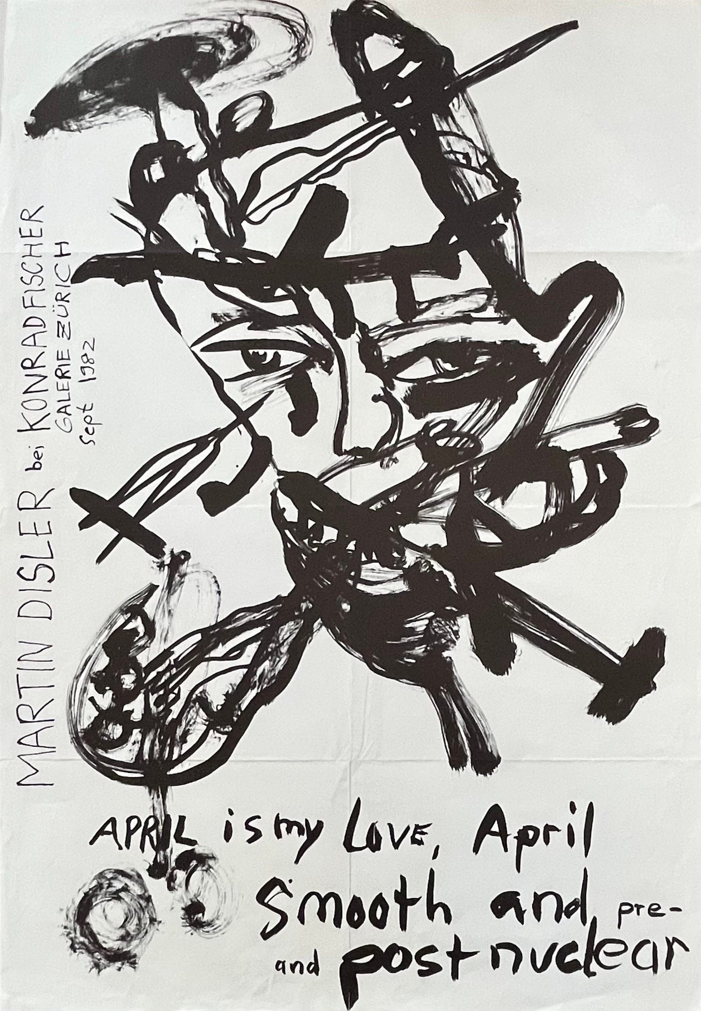 Martin Disler original art poster - 27.1"×38.9" (68.8×98.7cm)