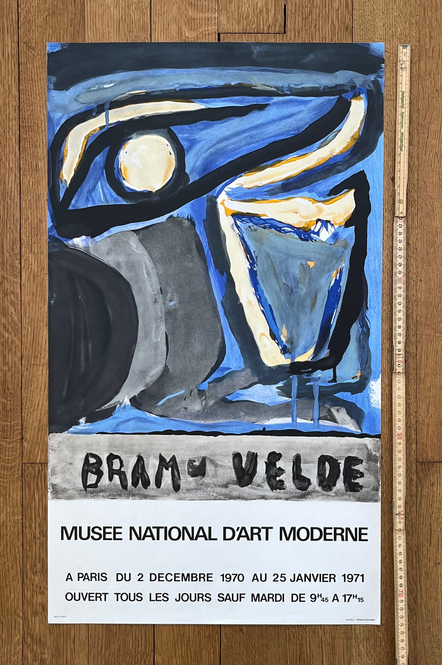 Bram van Velde original art poster - 17.1"×29.5" (43.5×75cm)