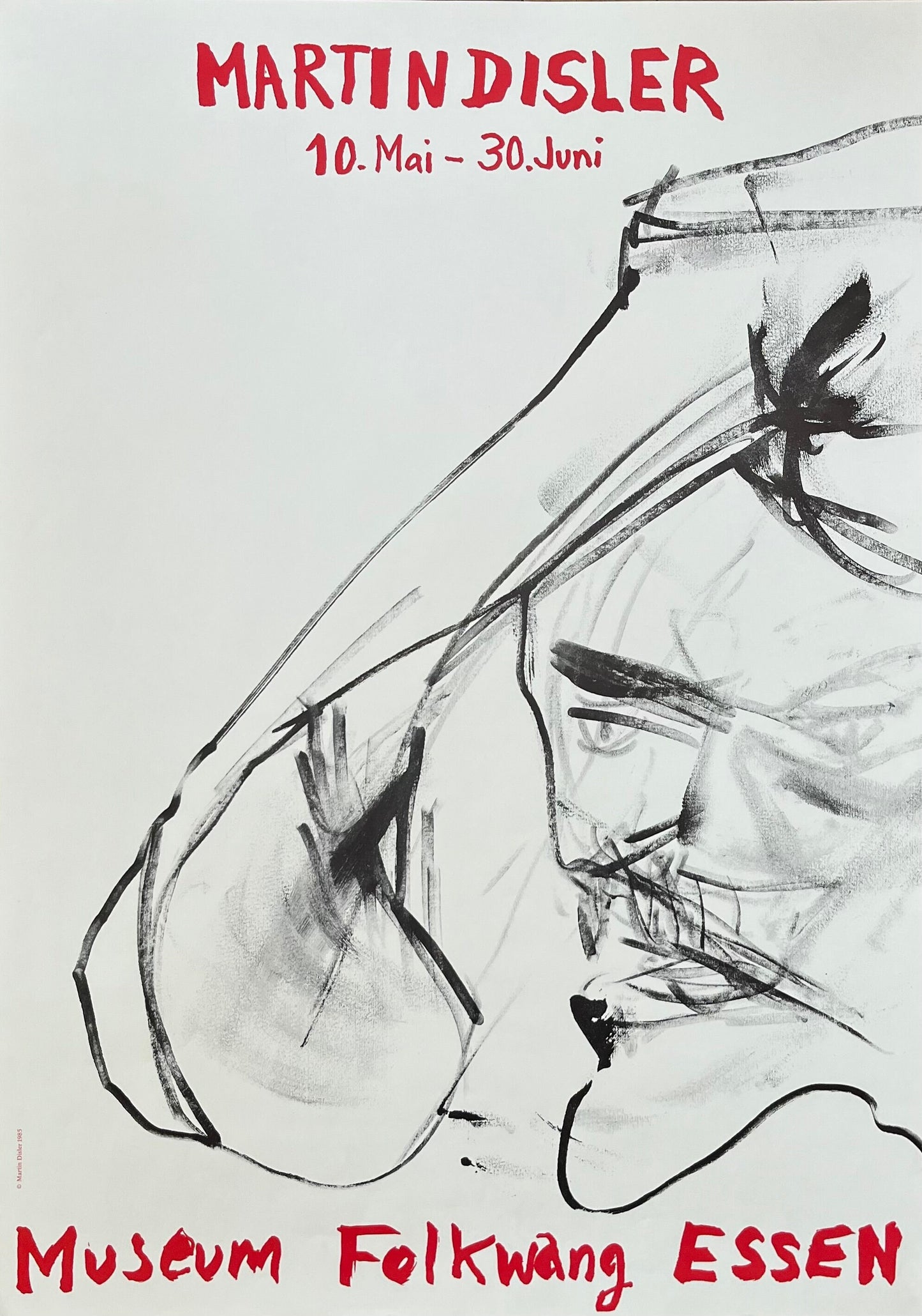 Martin Disler original art poster - 23.4"×33.1" (59.5×84cm)