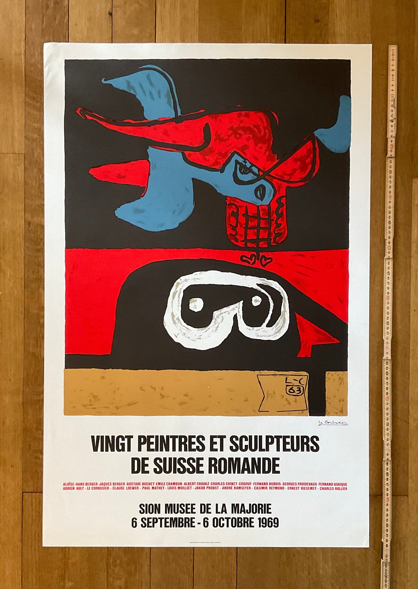 Le Corbusier original art poster - 25.6"×39.4" (65×100cm)