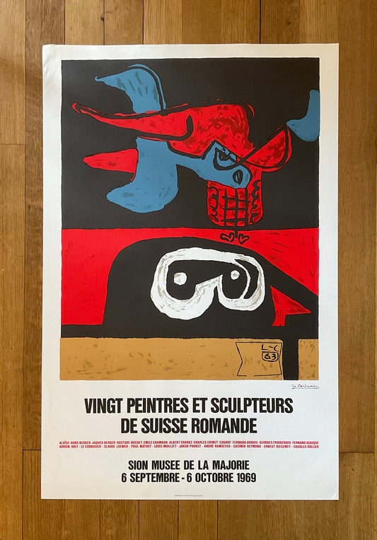 Le Corbusier original art poster - 25.6"×39.4" (65×100cm)