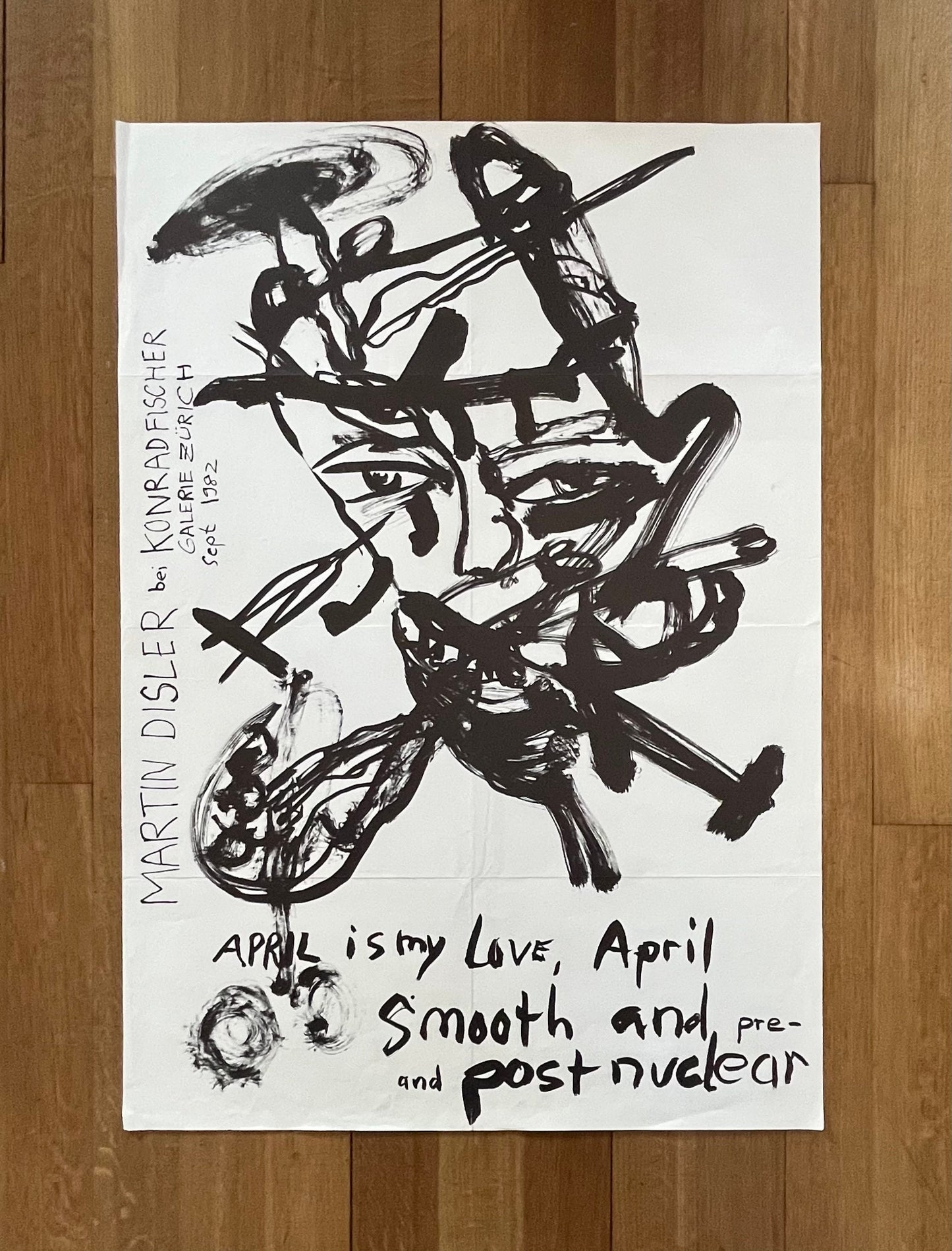 Martin Disler original art poster - 27.1"×38.9" (68.8×98.7cm)