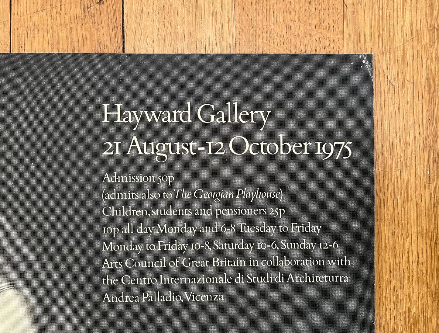 Palladio Hayward Gallery exhibition poster - 20.0"×29.9" (50.7×76cm)