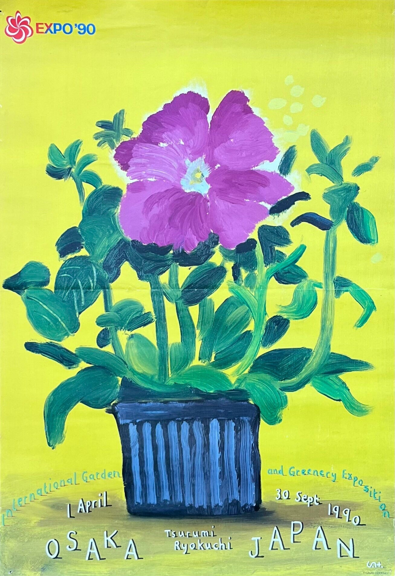 David Hockney original art poster used - 20.1"×28.7" (51×73cm)