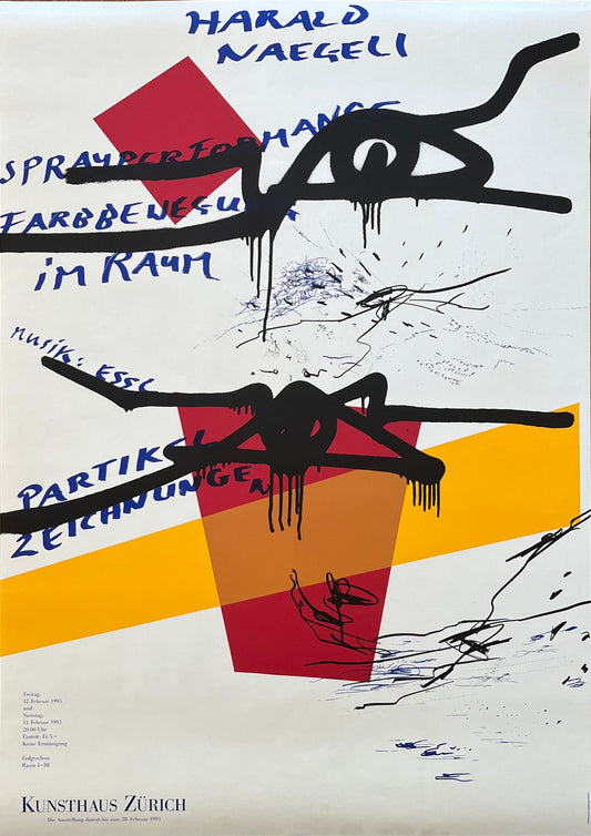 Harald Naegeli original exhibition poster - 35.6"×50.4" (90.5×128cm)
