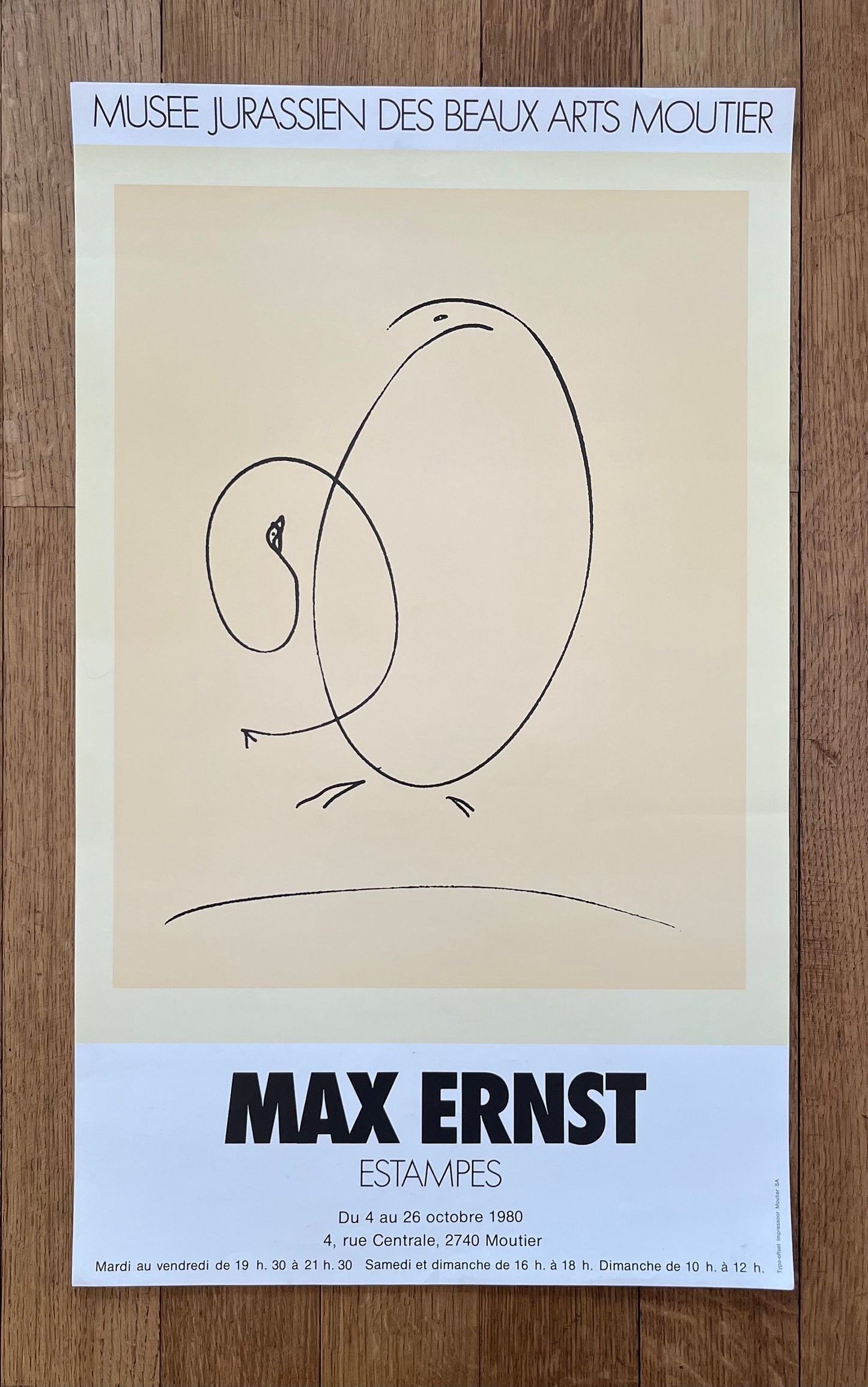 Max Ernst art exhibition poster - 15.2"×25.0" (38.5×63.6cm)