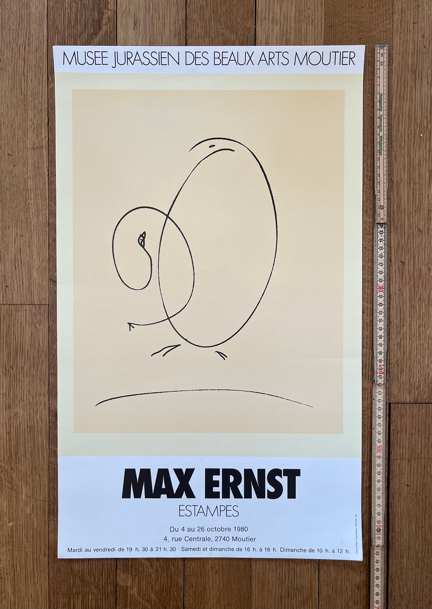 Max Ernst art exhibition poster - 15.2"×25.0" (38.5×63.6cm)