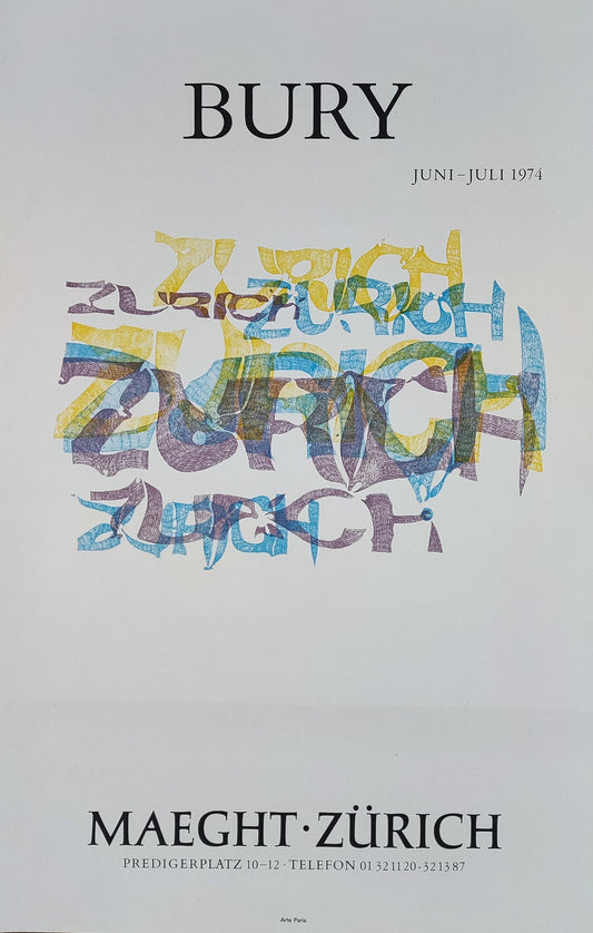Pol Bury original art exhibition poster - 16.4"×25.5" (41.7×64.8cm)