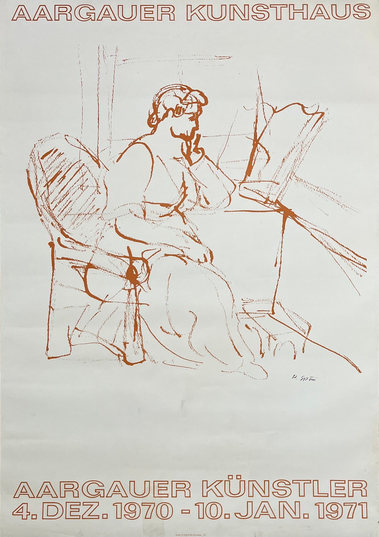 Eduard Spörri original art poster - 35.6"×50.4" (90.5×128cm)