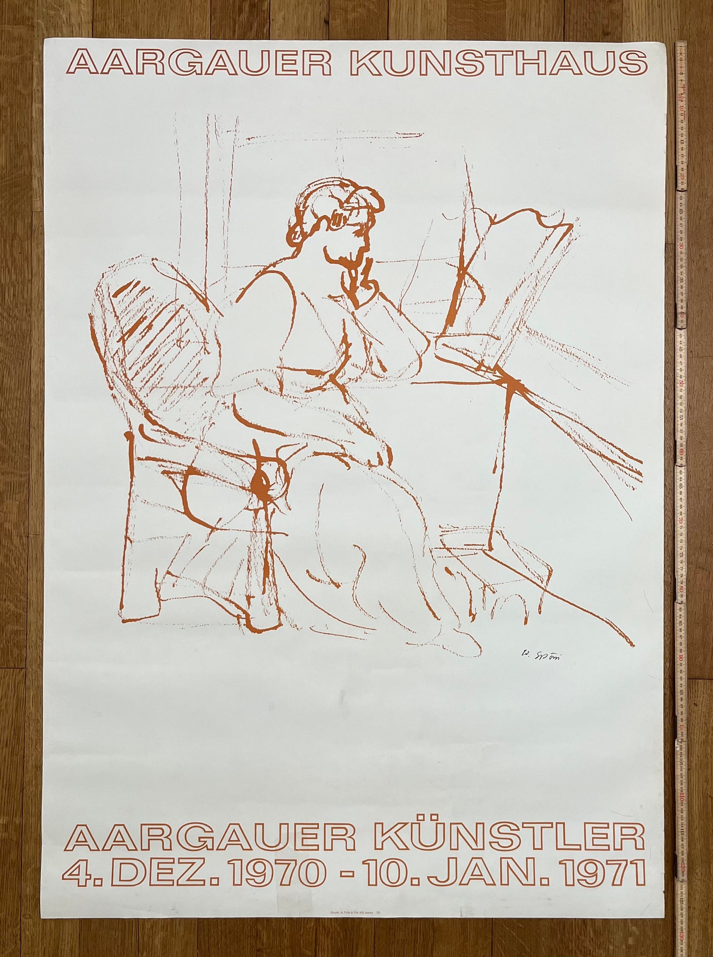 Eduard Spörri original art poster - 35.6"×50.4" (90.5×128cm)
