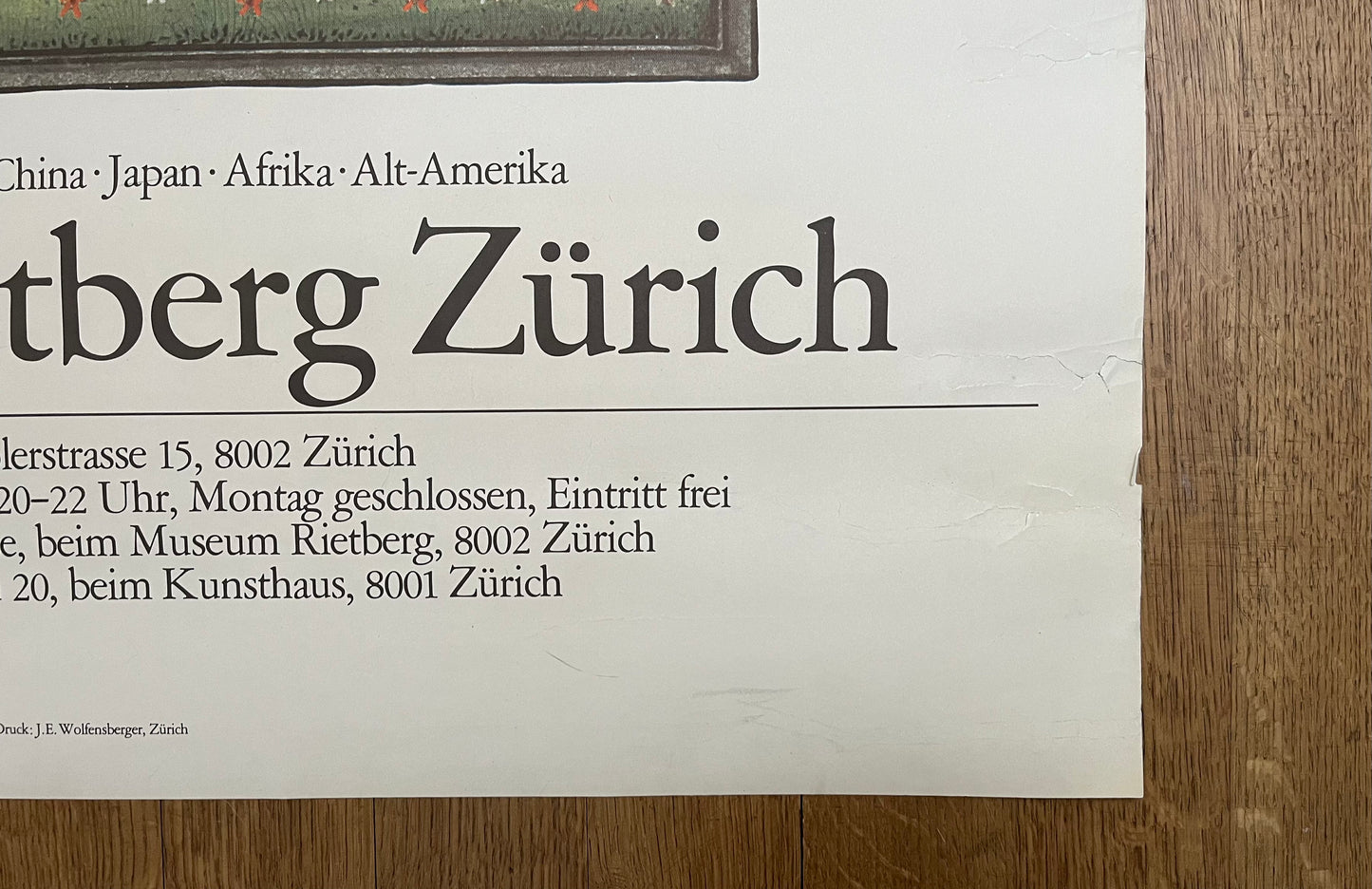 Museum Rietberg Zürich original art poster used - 35.6"×50.4" (90.5×128cm)