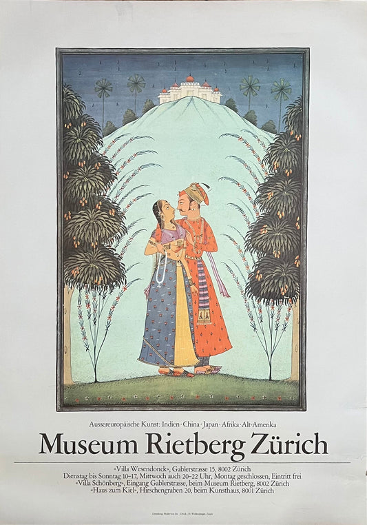 Museum Rietberg Zürich original art poster used - 35.6"×50.4" (90.5×128cm)