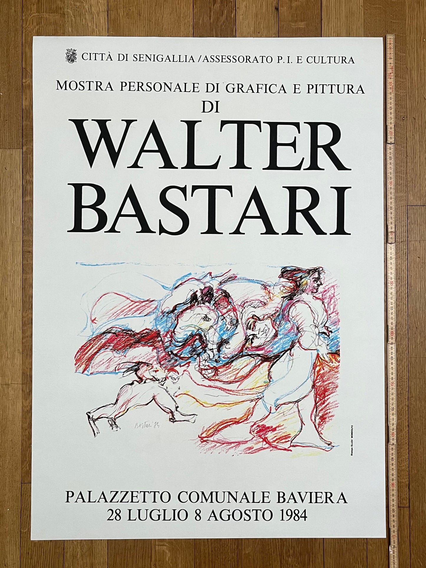 Walter Bastari original art poster - 27.6"×39.4" (70×100cm)