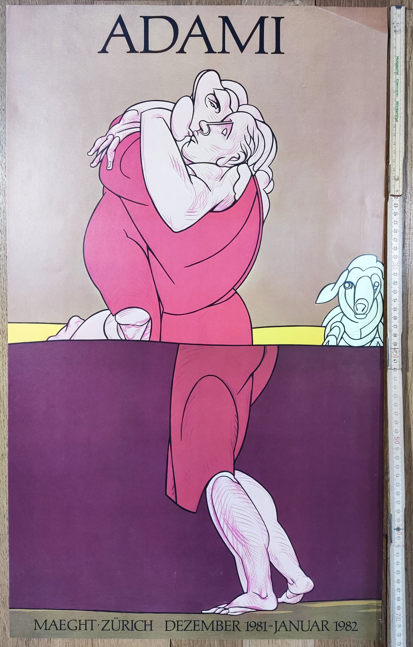 Valerio Adami original art poster - 17.3"×29.1" (44×74cm)