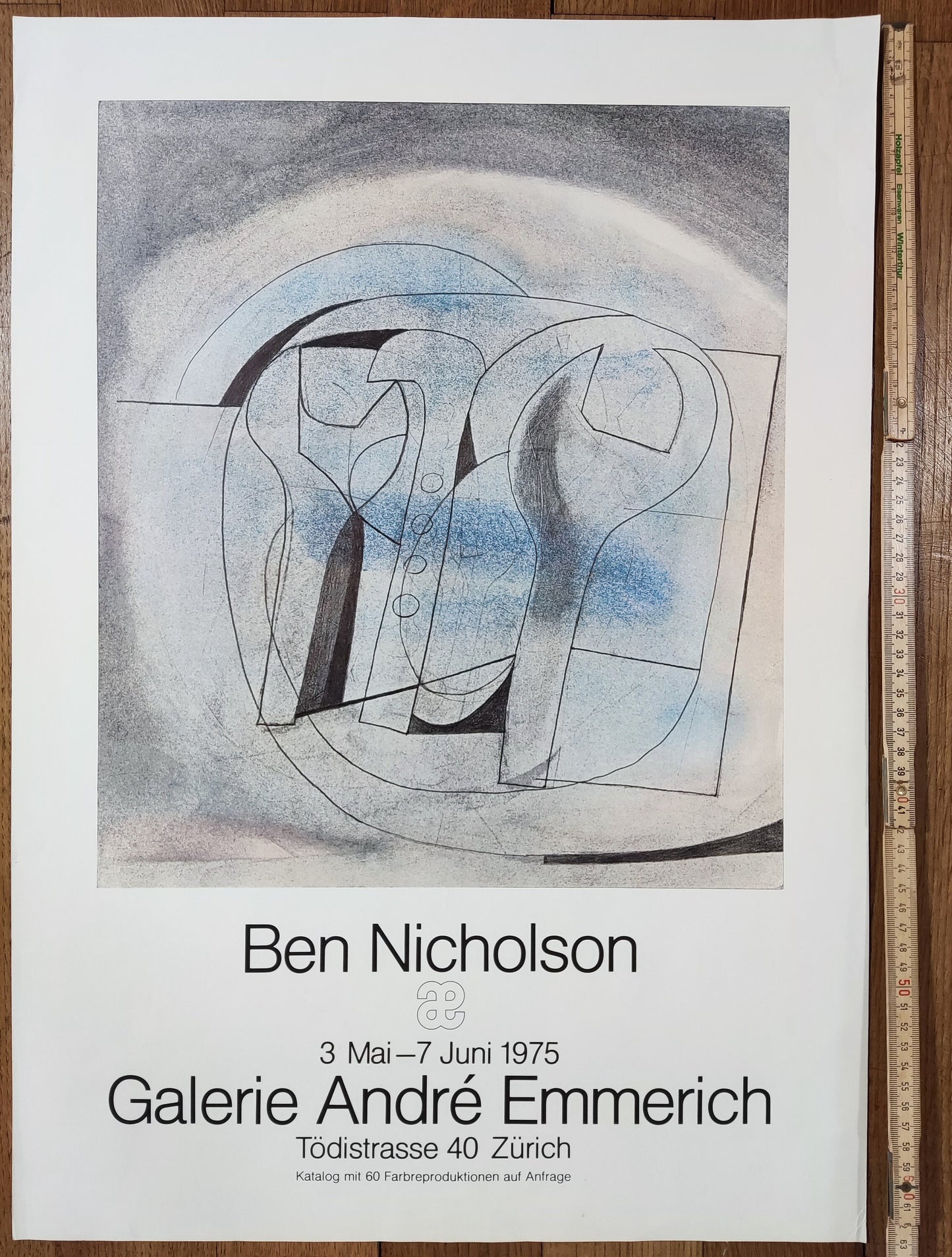 Ben Nicholson art exhibition poster - 17.7"×25.2" (45×64cm)