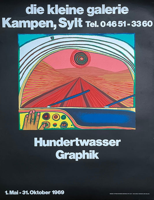 Hundertwasser Sylt original art poster - 28.0"×35.8" (71×91cm)