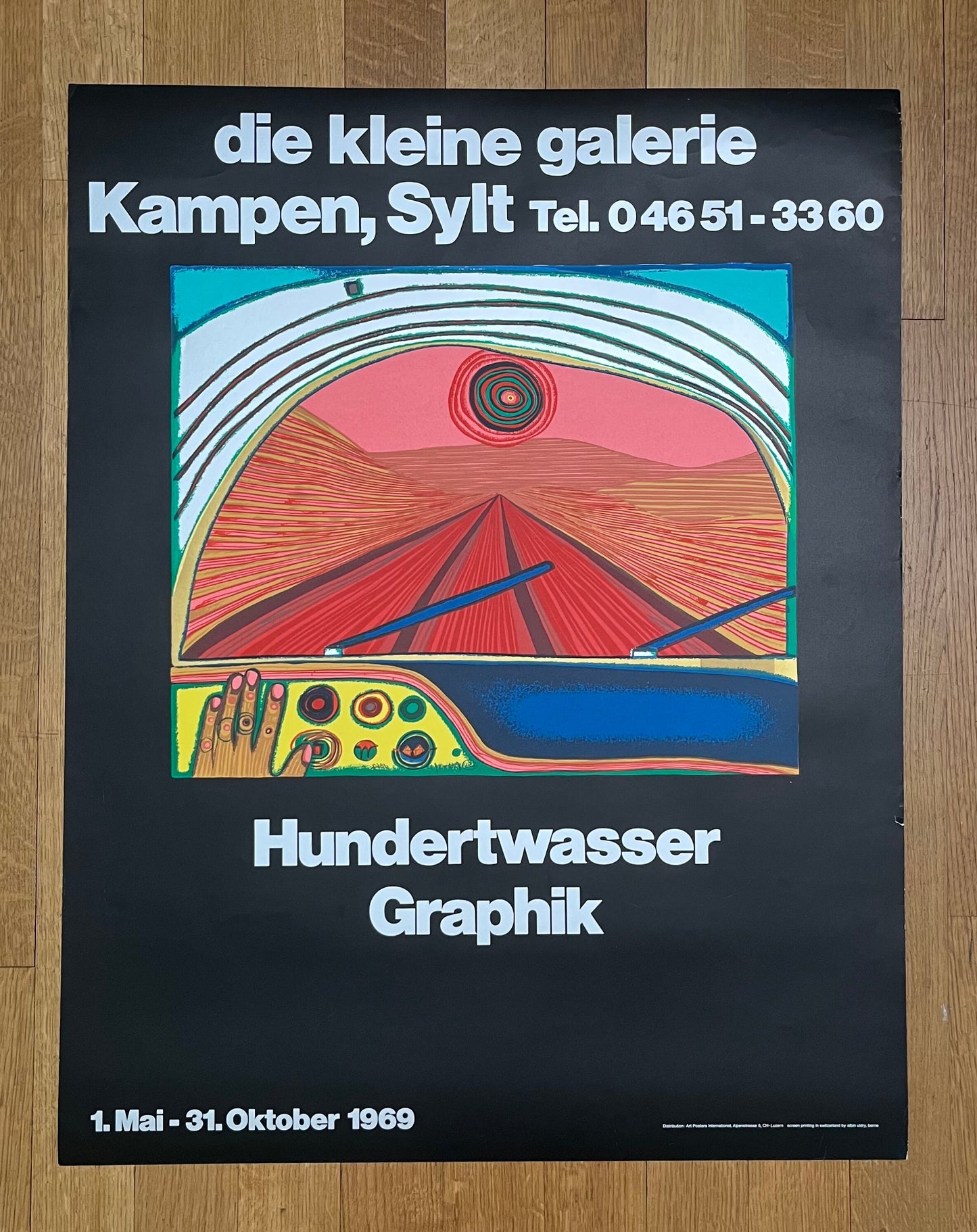 Hundertwasser Sylt original art poster - 28.0"×35.8" (71×91cm)
