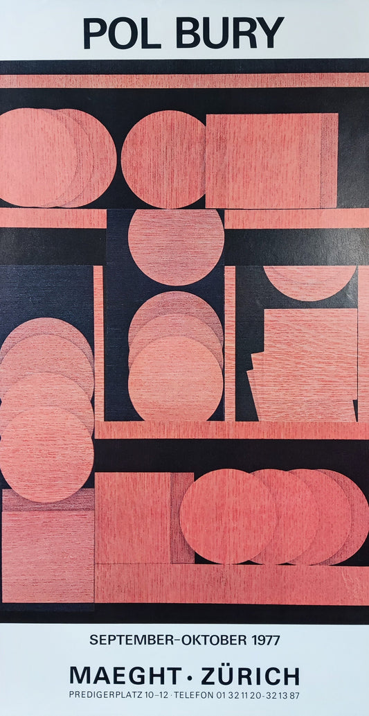 Pol Bury original art exhibition poster - 15.5"×29.5" (39.3×75cm)