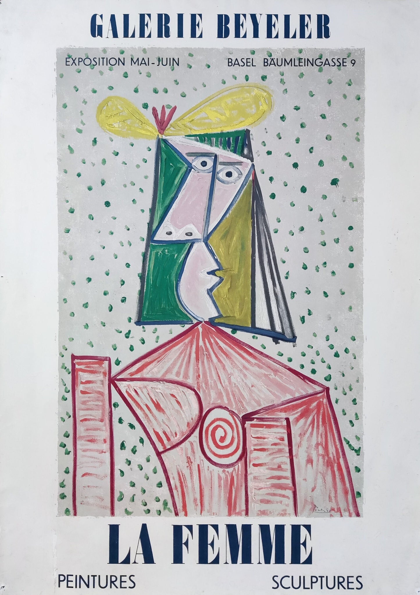 Pablo Picasso original art poster used - 21.9"×30.7" (55.5×78cm)